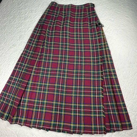 🔥Vintage John Morrison Edinburgh Kilt 100% Wool Tartan Paid Pleated Wrap Skirt - Picture 6 of 15